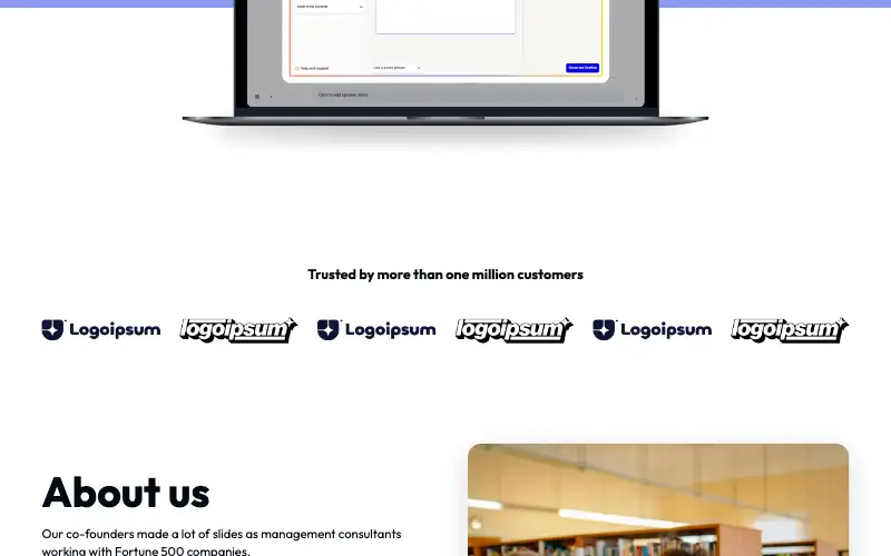 Screenshot of aiforgoogleslides.com, further down the homepage