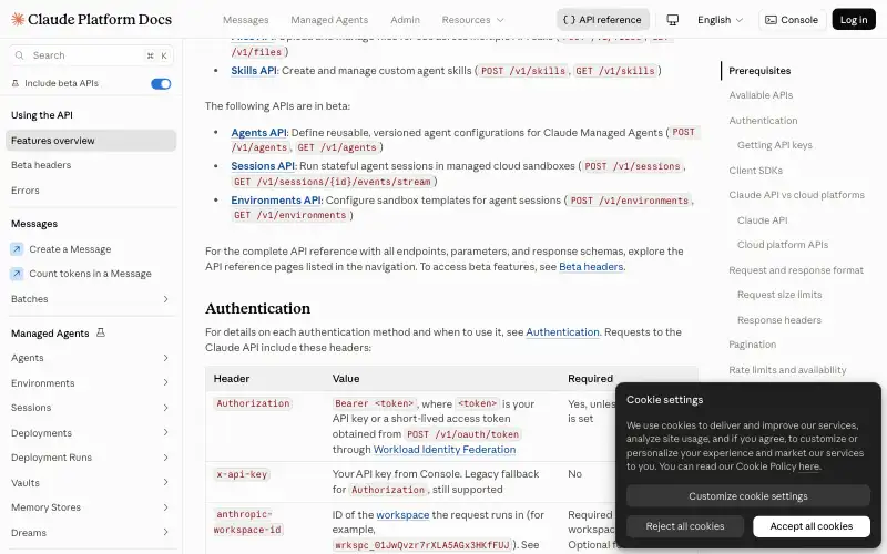 Screenshot of platform.claude.com, further down the homepage
