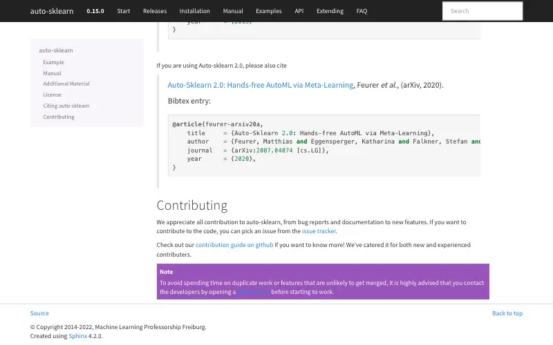 Screenshot of automl.github.io, further down the homepage