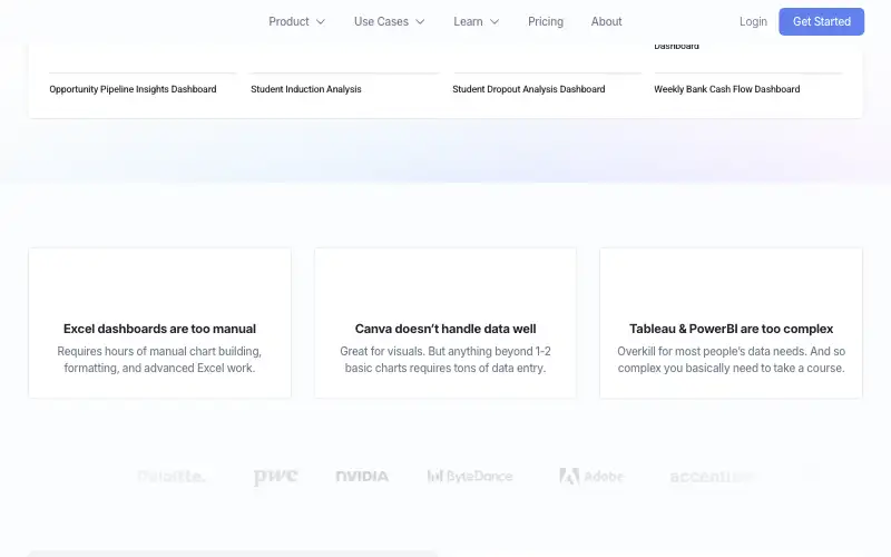 Screenshot of thebricks.com, further down the homepage