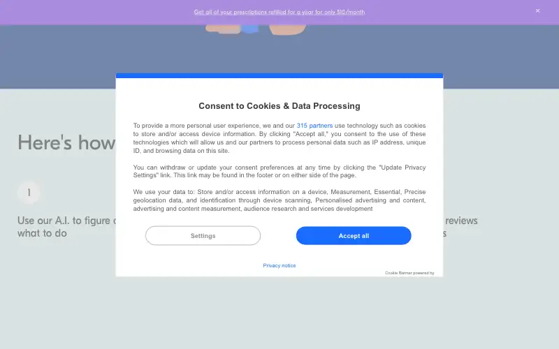 Screenshot of buoyhealth.com, further down the homepage