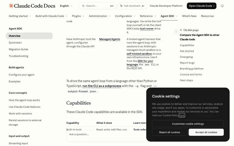 Screenshot of code.claude.com, further down the homepage