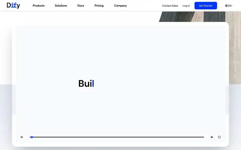 Screenshot of dify.ai, further down the homepage