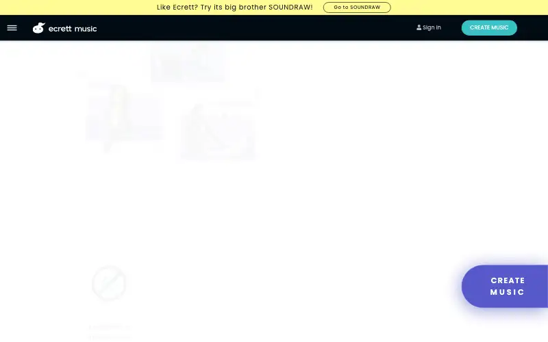 Screenshot of ecrettmusic.com, further down the homepage