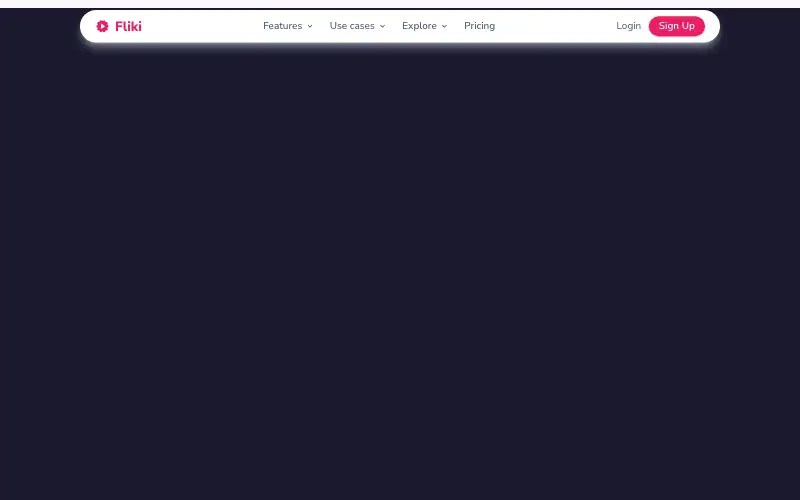 Screenshot of fliki.ai, further down the homepage