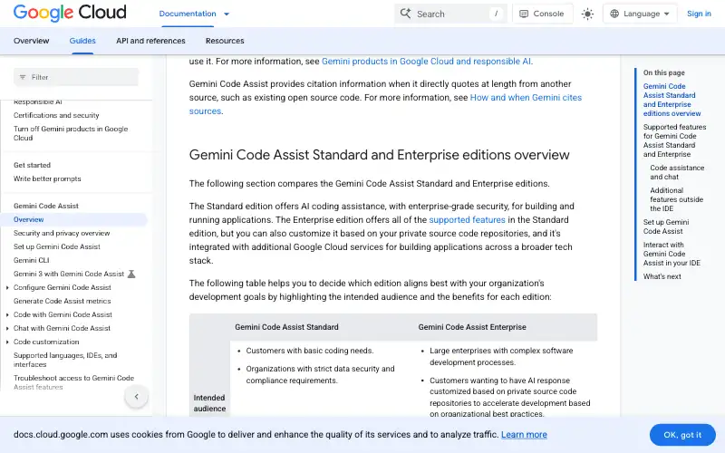 Screenshot of docs.cloud.google.com, further down the homepage