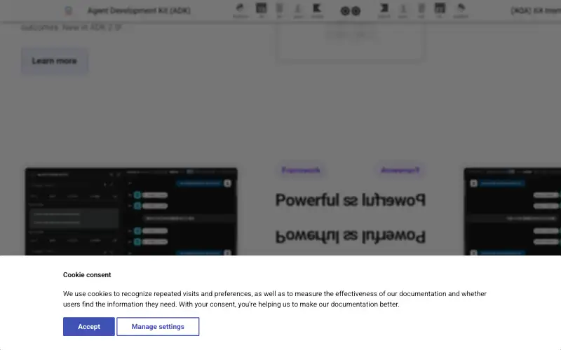 Screenshot of adk.dev, further down the homepage