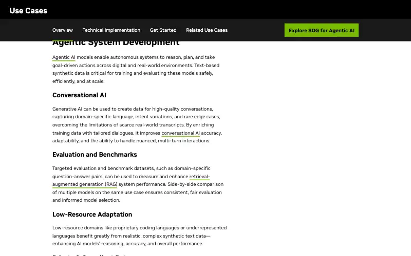 Screenshot of gretel.ai, further down the homepage
