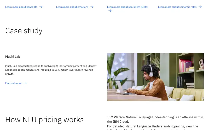 Screenshot of ibm.com, further down the homepage