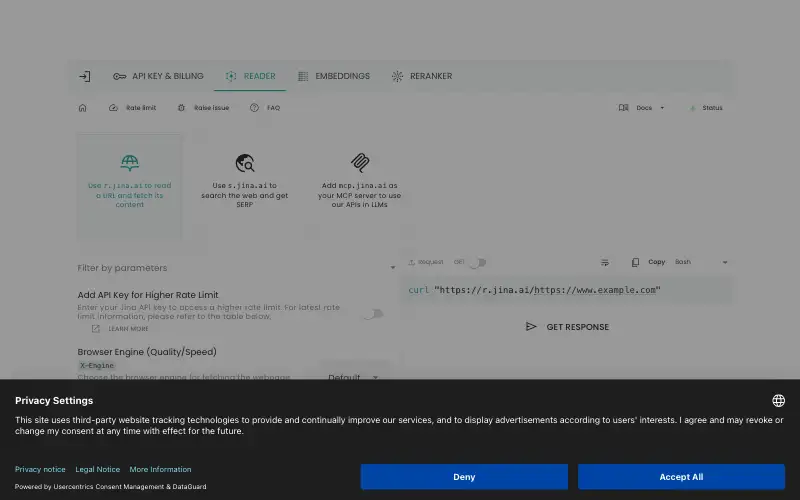 Screenshot of jina.ai, further down the homepage