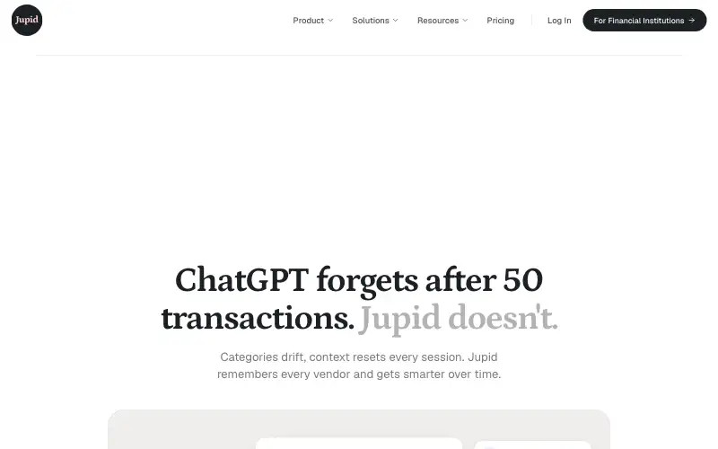 Screenshot of jupid.com, further down the homepage
