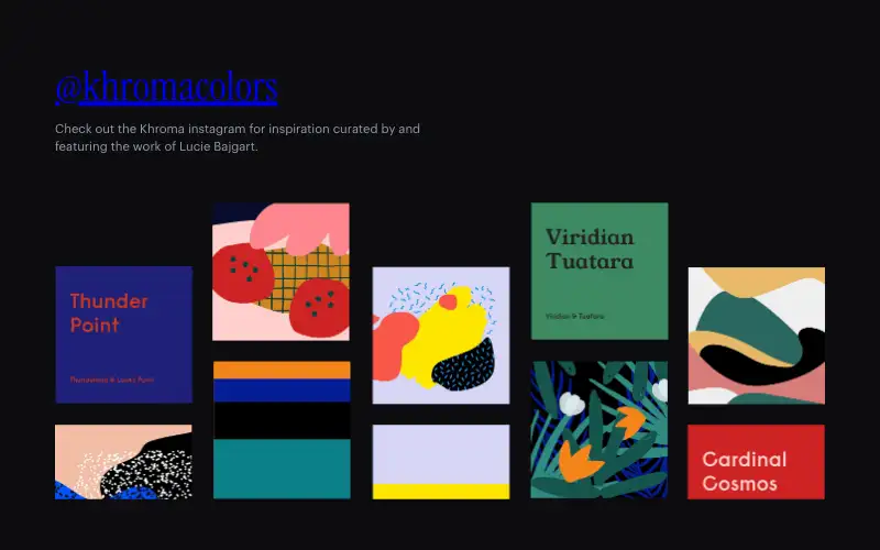 Screenshot of khroma.co, further down the homepage