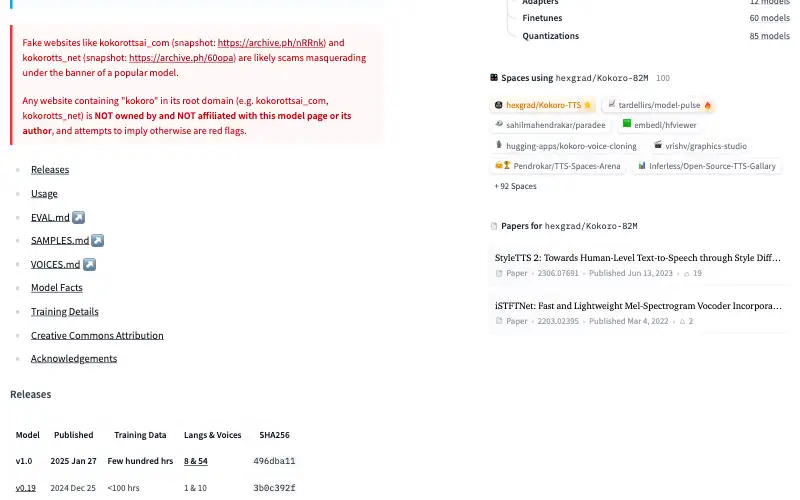 Screenshot of huggingface.co, further down the homepage