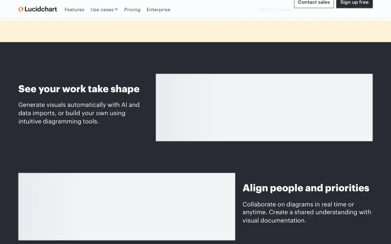Screenshot of lucid.co, further down the homepage
