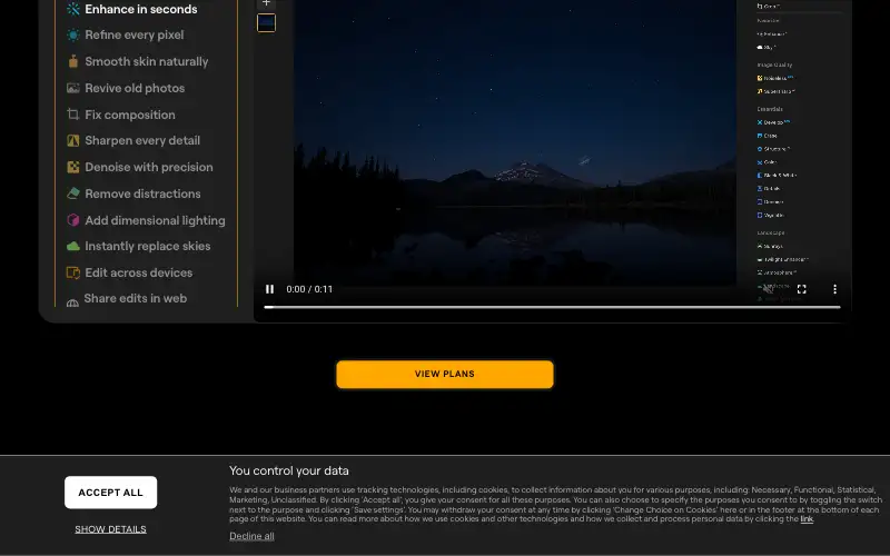 Screenshot of skylum.com, further down the homepage