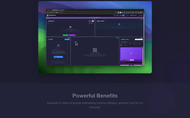Screenshot of magicpotion.app, further down the homepage