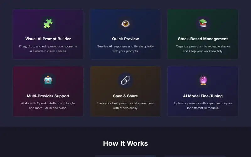 Screenshot of magicpotion.app, further down the homepage