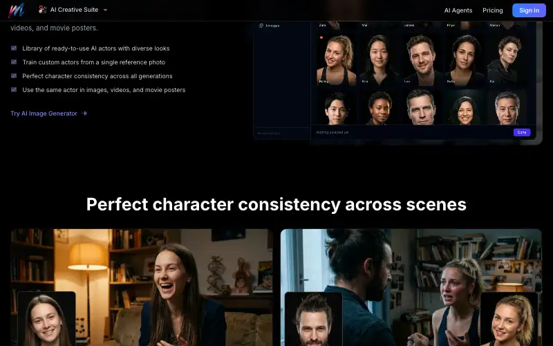 Screenshot of melies.co, further down the homepage
