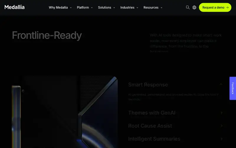 Screenshot of monkeylearn.com, further down the homepage