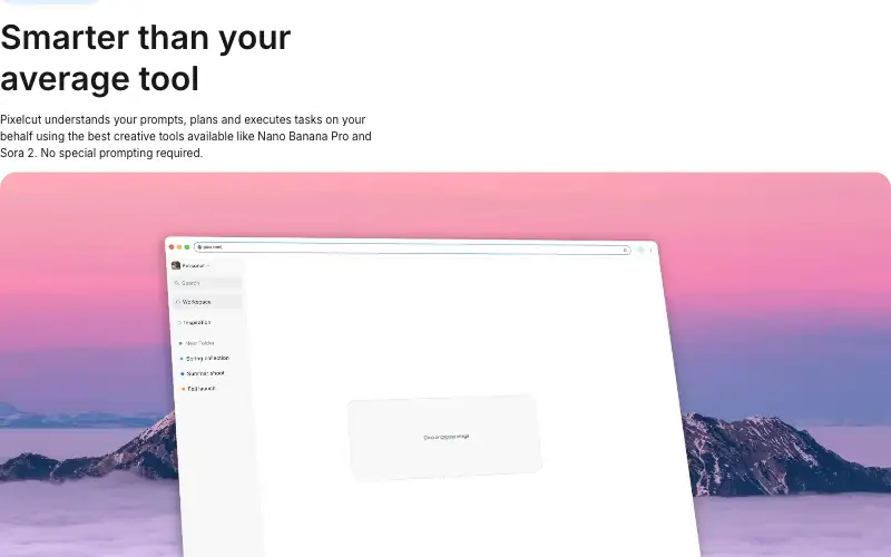 Screenshot of pixelcut.ai, further down the homepage