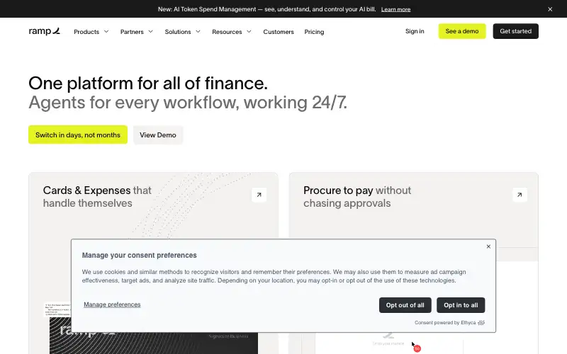 Screenshot of ramp.com, further down the homepage
