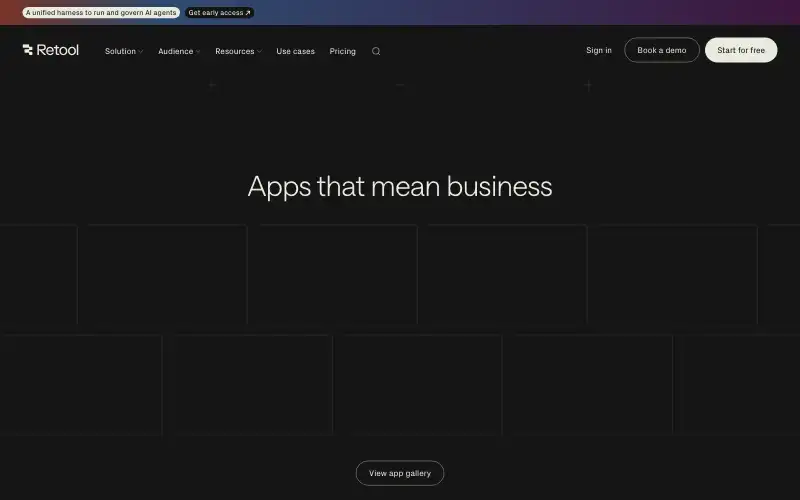 Screenshot of retool.com, further down the homepage