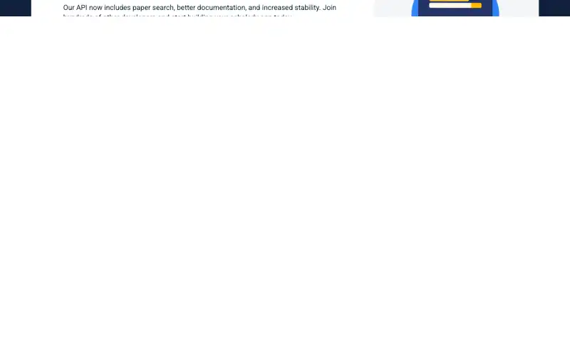 Screenshot of semanticscholar.org, further down the homepage