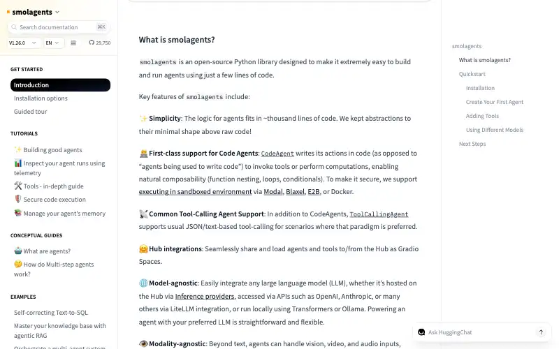 Screenshot of huggingface.co, further down the homepage