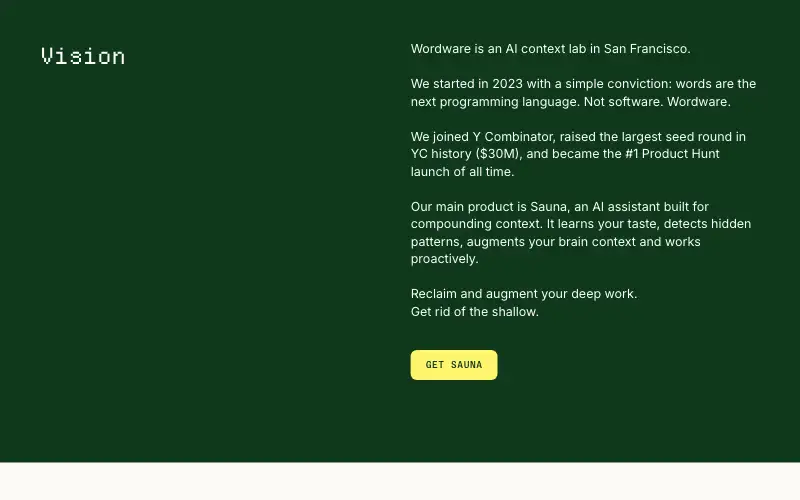 Screenshot of wordware.ai, further down the homepage